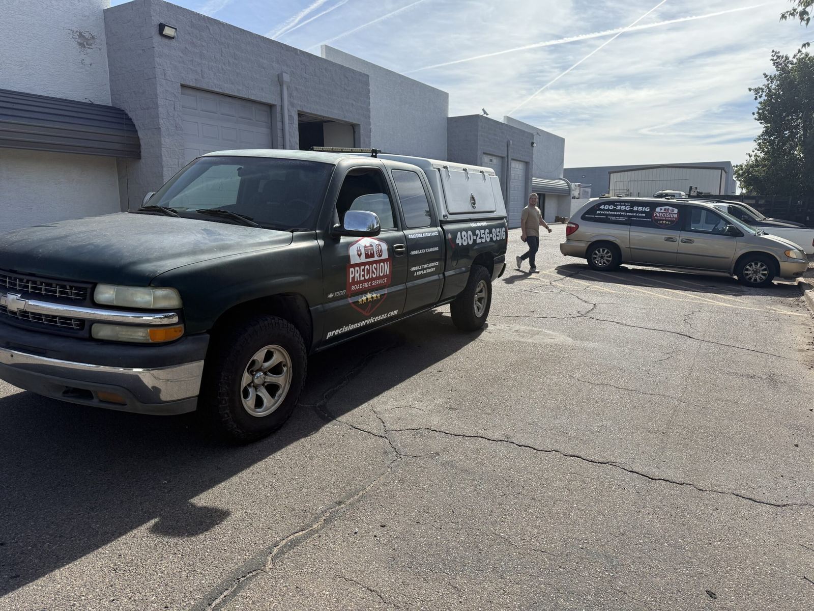 Precision Roadside Service marked service truck